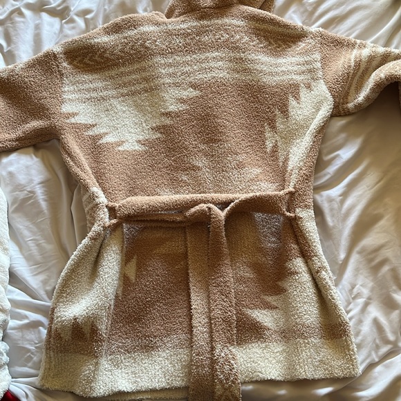 Barefoot Dreams® NWT Soft Camel & Cream CozyChic Patchwork Cardigan Sz L - Picture 7 of 7